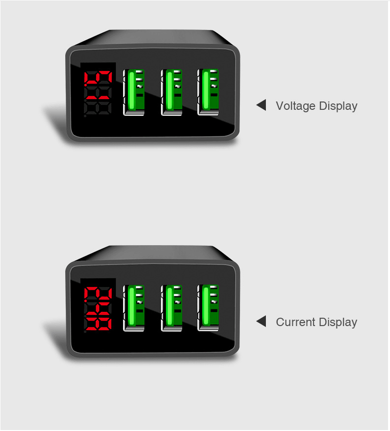 PBG 3 port LED Display Wall Charger and XL10FT Charger Compatible for