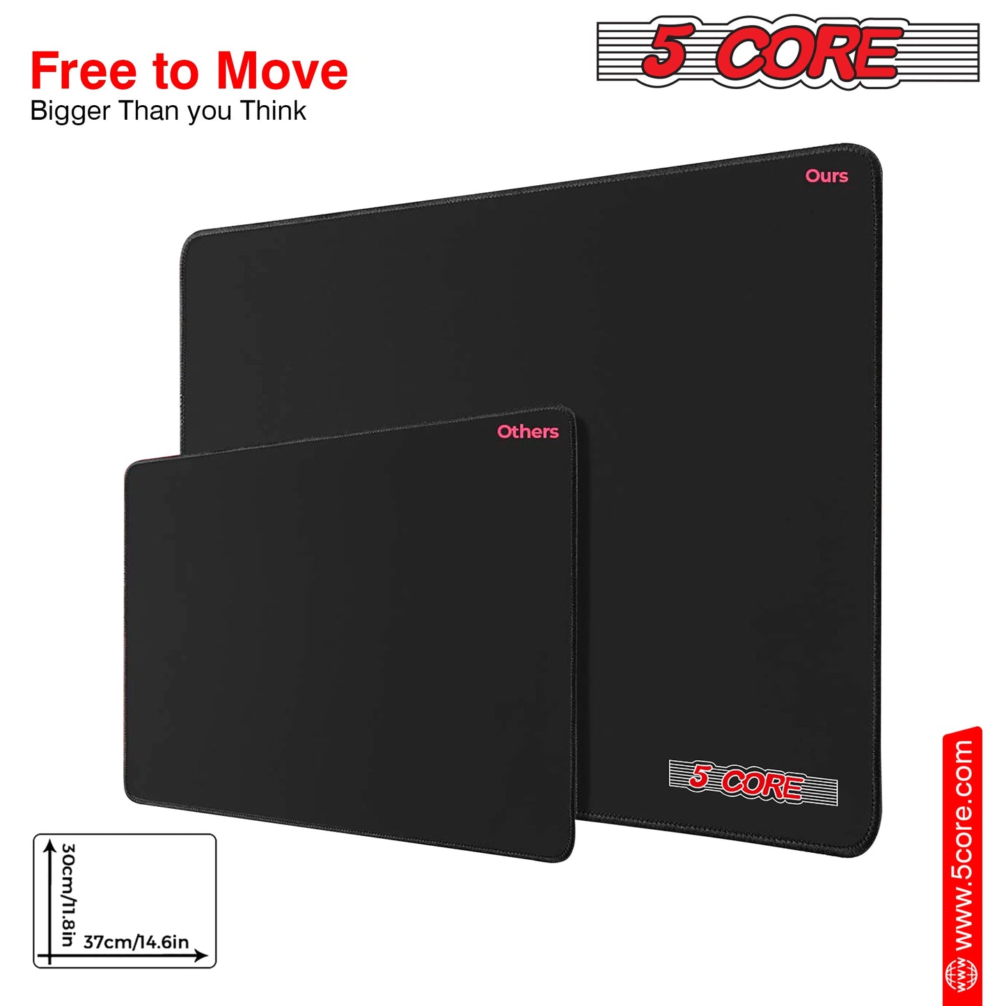 5 Core Gaming Mouse Pad 3x3 Desk Mouse Mat w Rubber Base Mousepad Pair